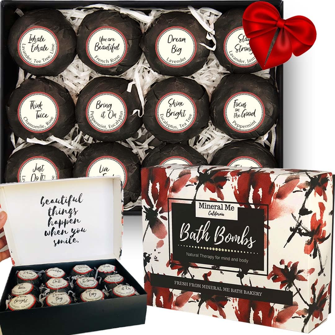 Mineral Me California Relax Bath Bombs in a gift box, perfect for a luxurious self-care gift.
