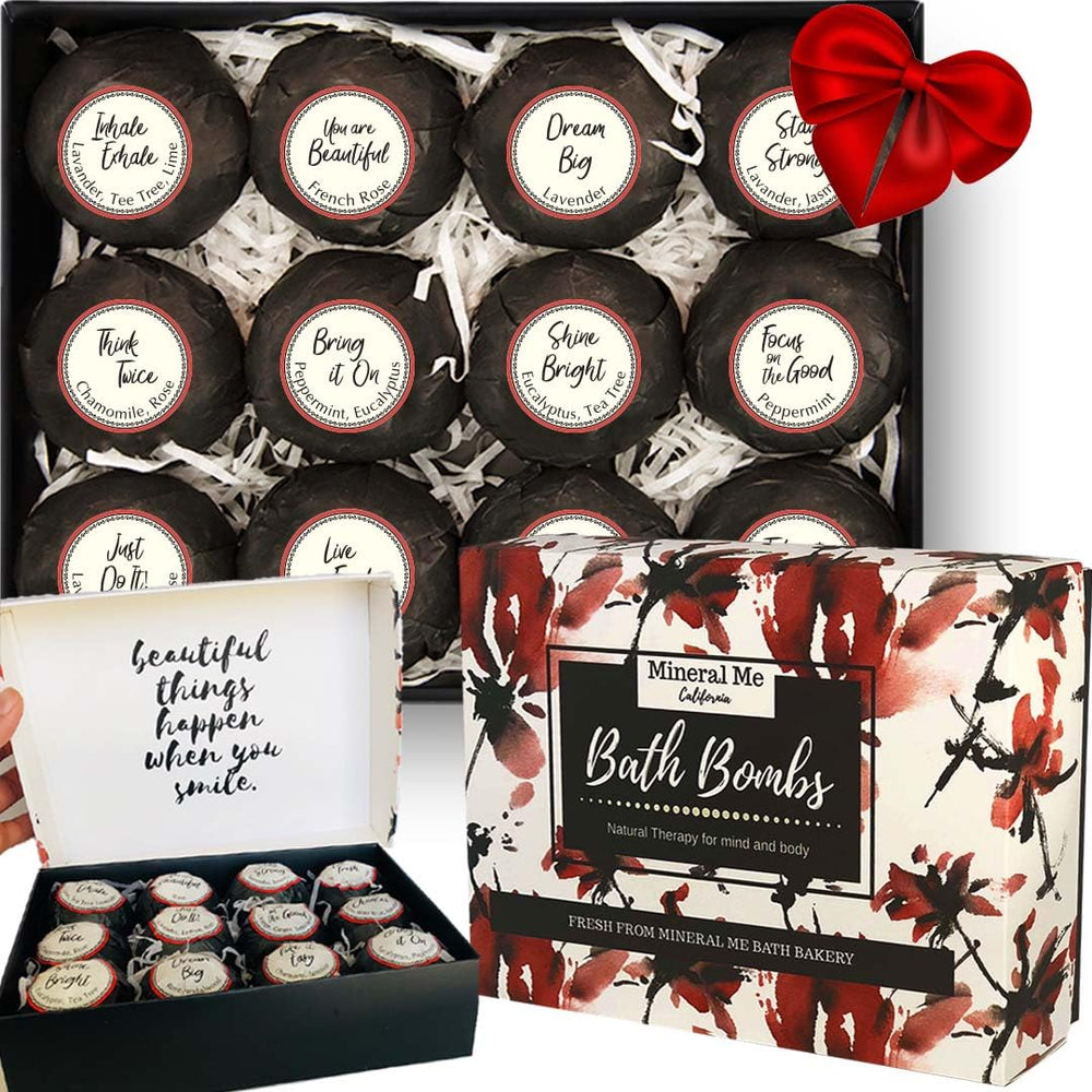 Mineral Me California Relax Bath Bombs in a gift box, perfect for a luxurious self-care gift.
