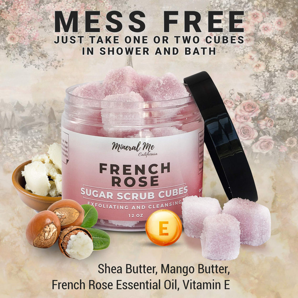 Mineral Me California sensitive-skin friendly scrub with fine sugar for gentle exfoliation