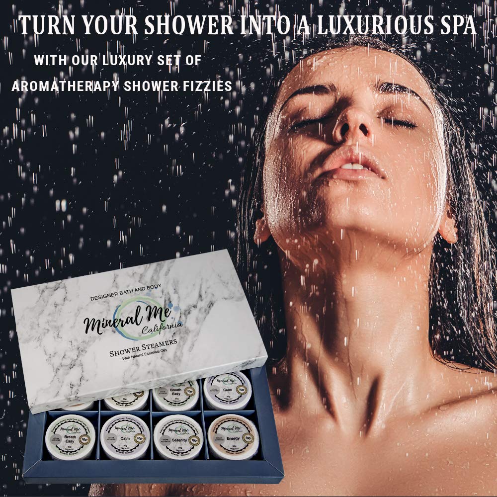 Mineral Me California packaging promotes a spa-like experience at home