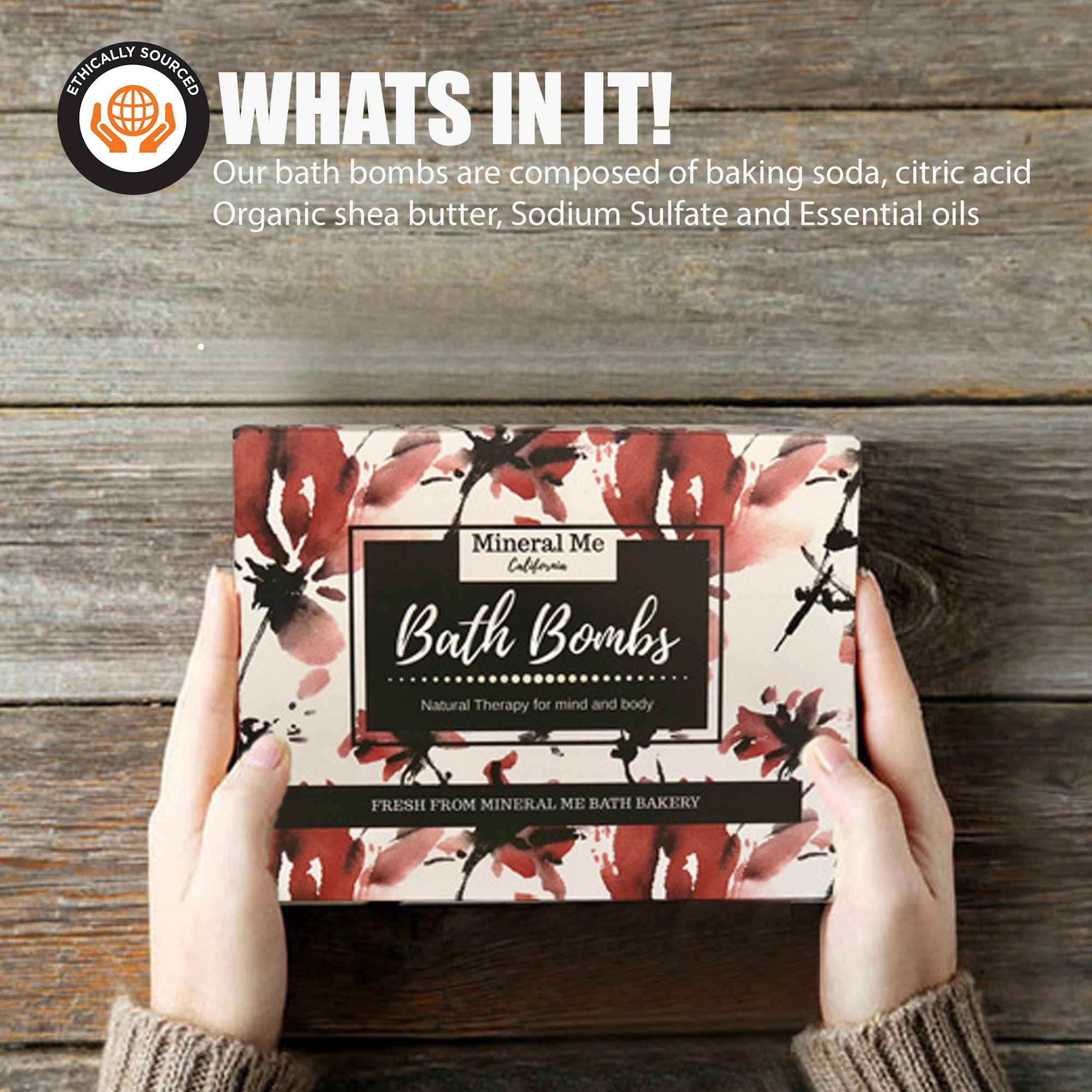 Mineral Me California vegan natural packaging highlights ethical ingredients.