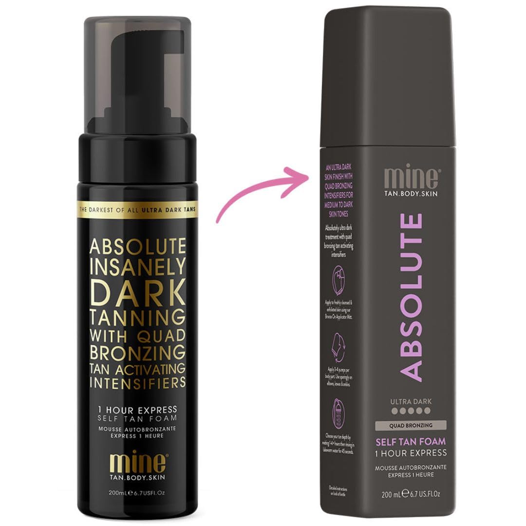 MINETAN Absolute Tan packaging highlights USA-made quality.