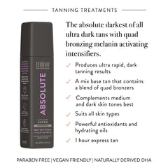 MINETAN Absolute Tan foam texture close-up shows rich color development.