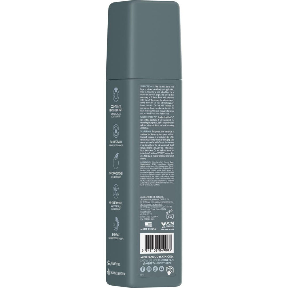 MINETAN BODY.SKIN Dark Ash bottle with pump for smooth, streak-free application.