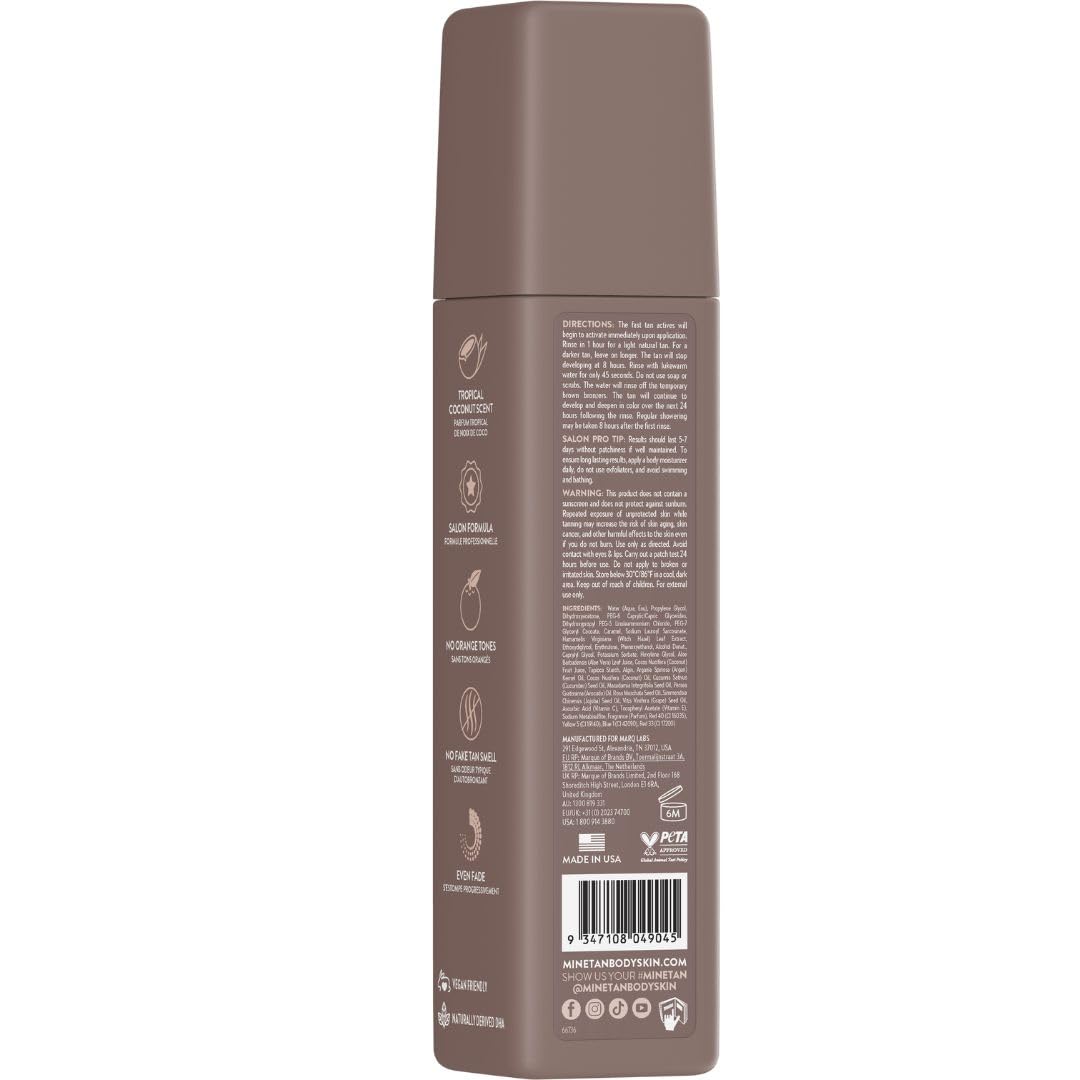 MINETAN Ultra Dark application mitt demonstrating streak-free self-tan technique.