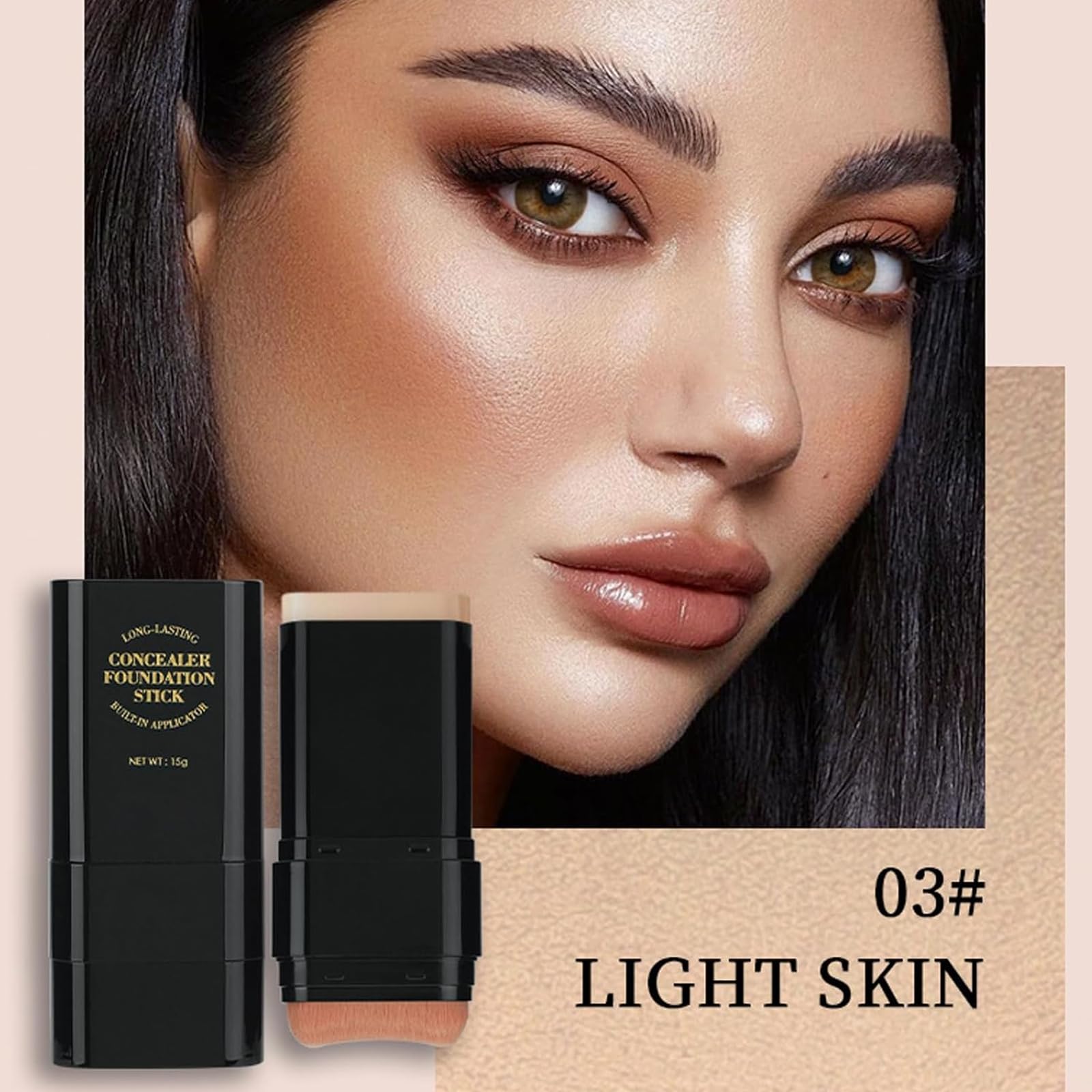 Minfei Concealer Foundation Stick brush end for precise contour and gentle blending.
