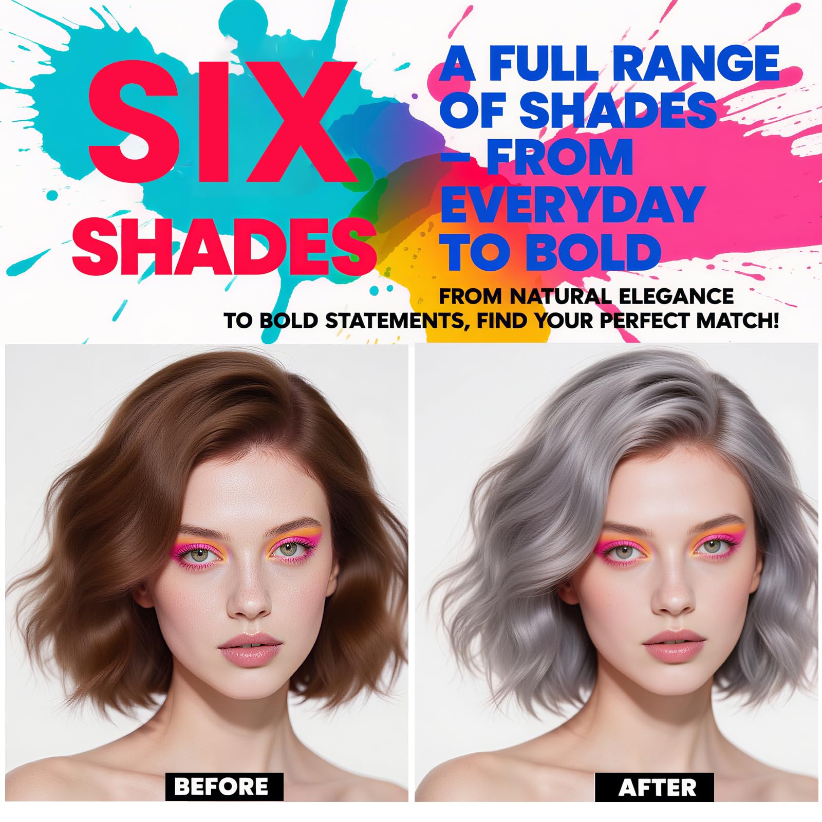 Minfei Gray Hair Spray applied to hair for vibrant color in seconds.
