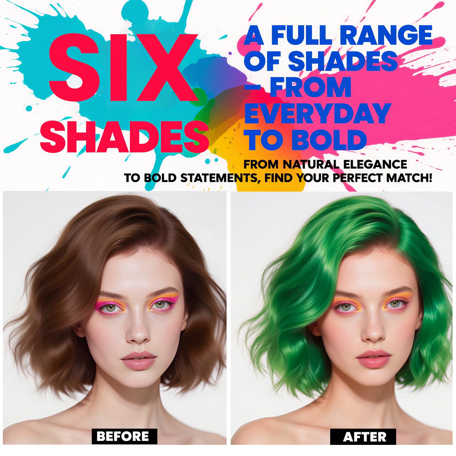 Minfei Green Hair Spray dispensing action delivers fast, even color in seconds.