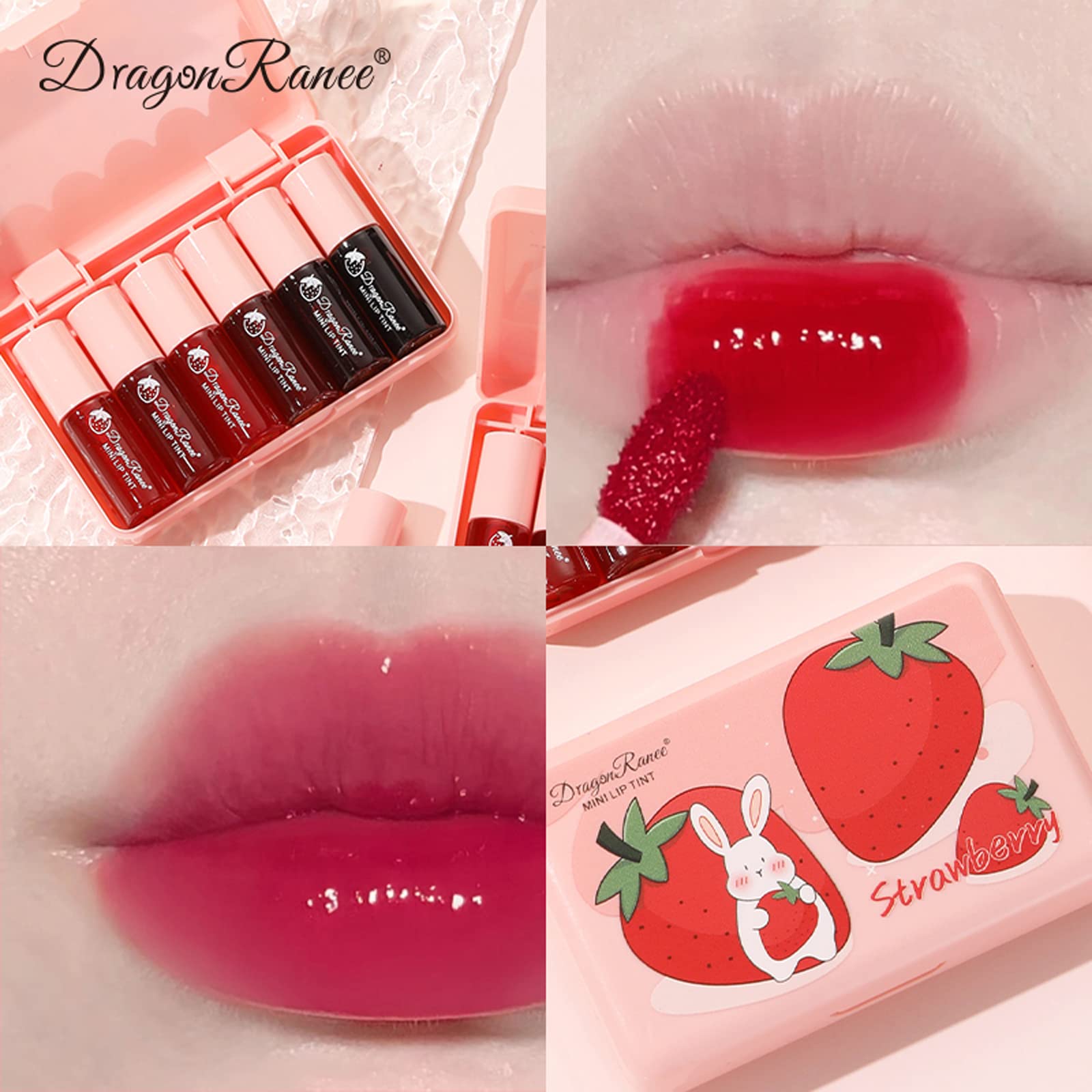 Minfei liquid lipstick wand demonstrates smooth, precise application.