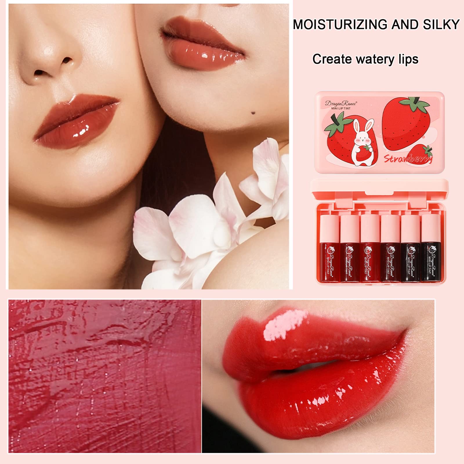 Minfei multi-use lip tint used as blush and eye color for cohesive looks.