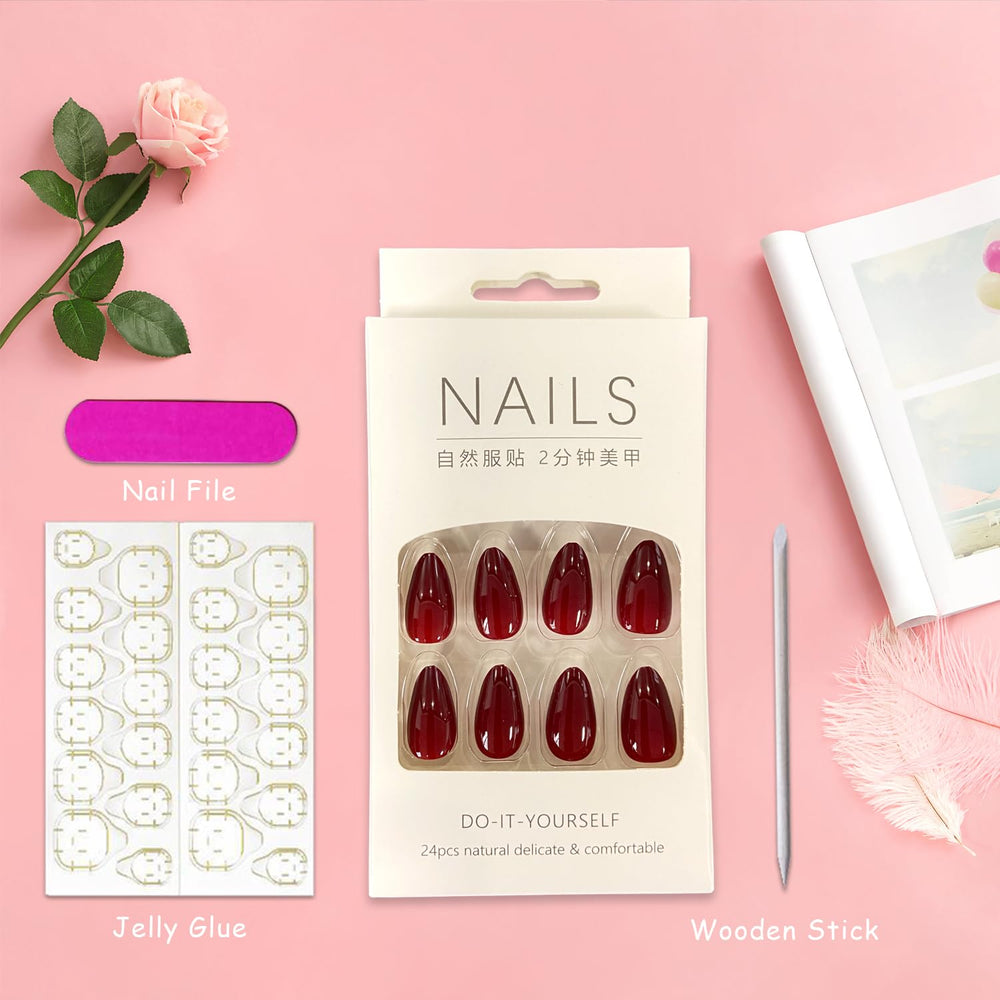 Included mini file and wooden stick for nail prep