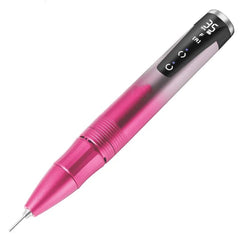 Mini Nail Drill red front view highlights compact home-use portability.
