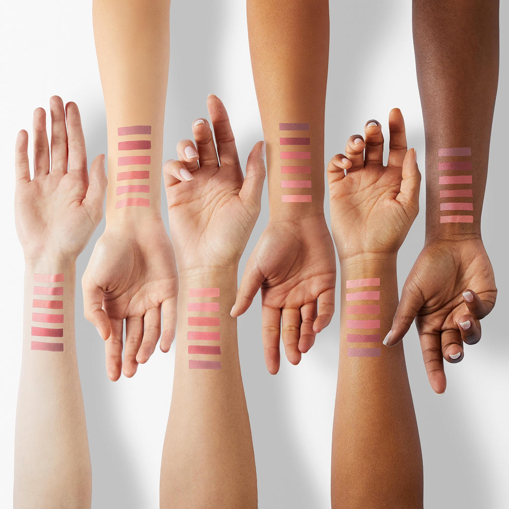 Miniling velvet matte lip tint finish adds buildable color.