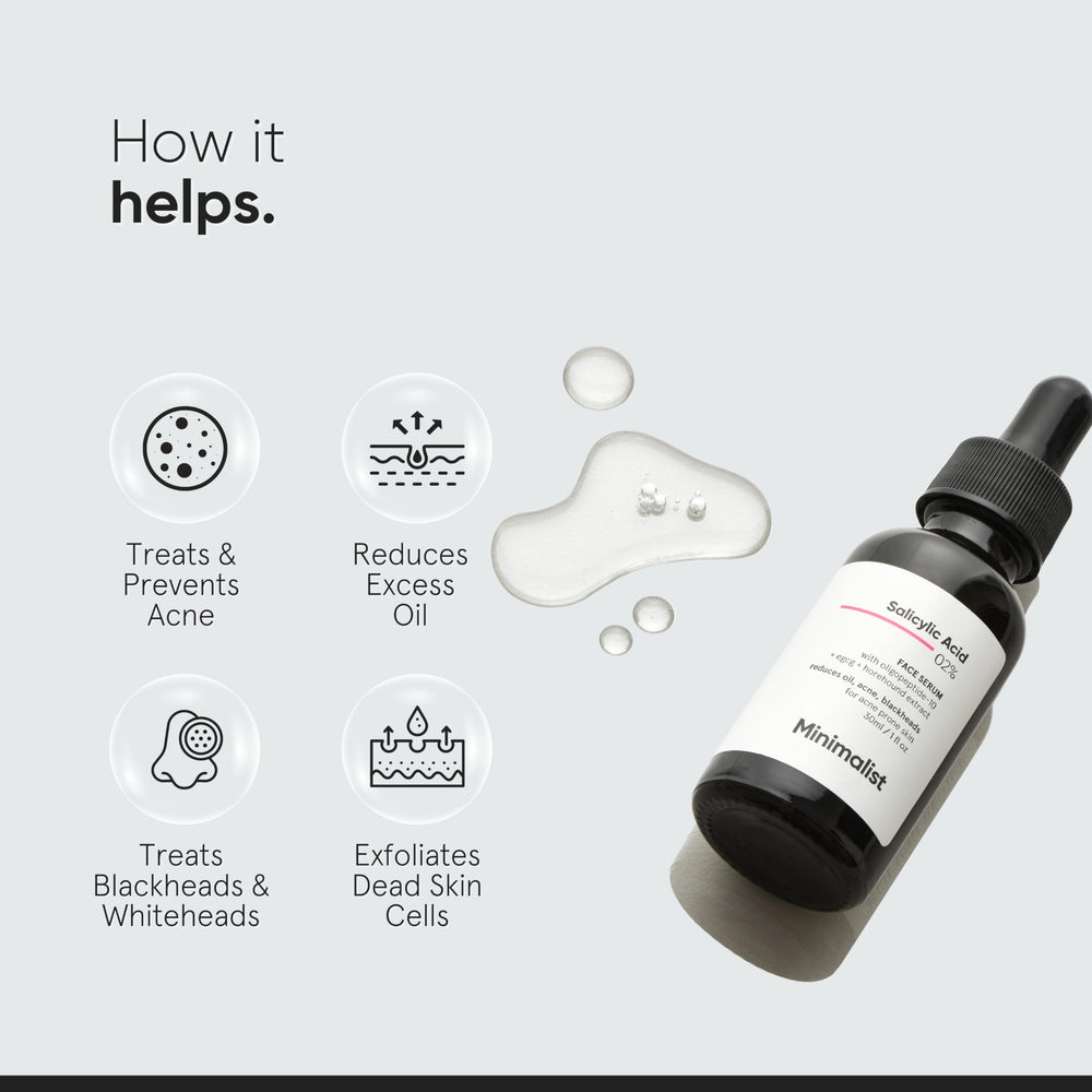 Minimalist serum application on the face highlights pore cleansing and oil control benefits.