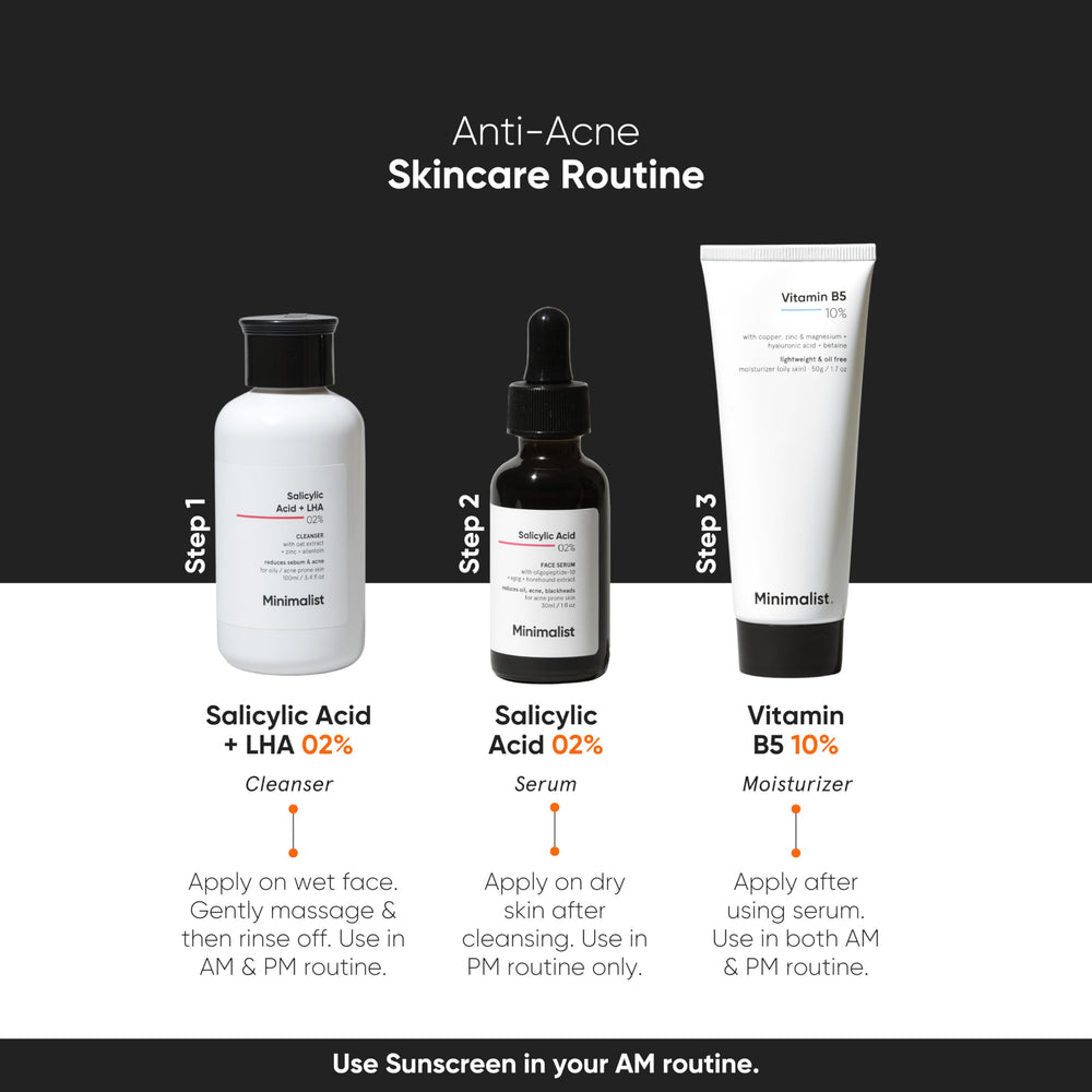 Minimalist serum showing oil control effect with a matte look on skin.