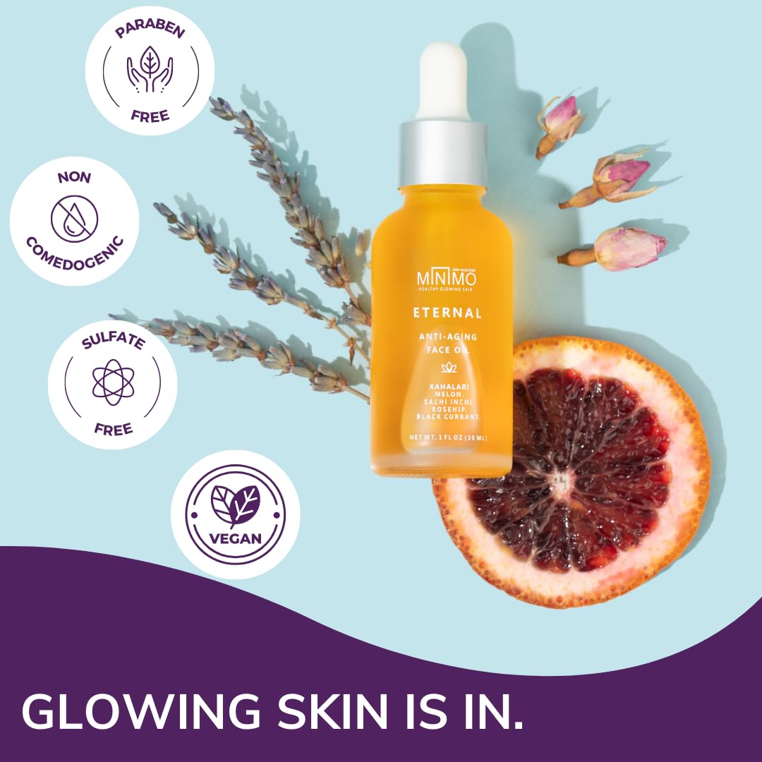 Minimo Skin Essentials Black Currant Oil delivers fatty acids for vitality.