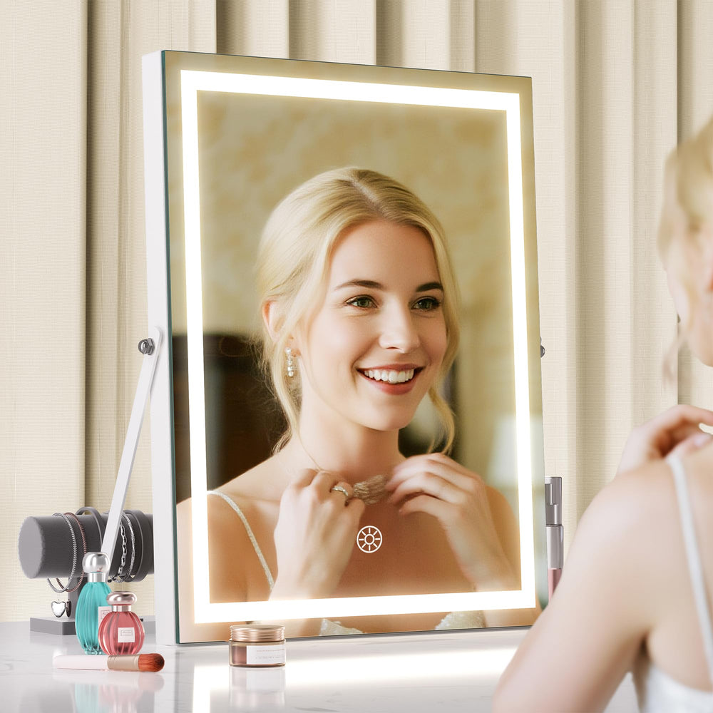 MINISO tabletop makeup mirror fits compact desks and vanities.