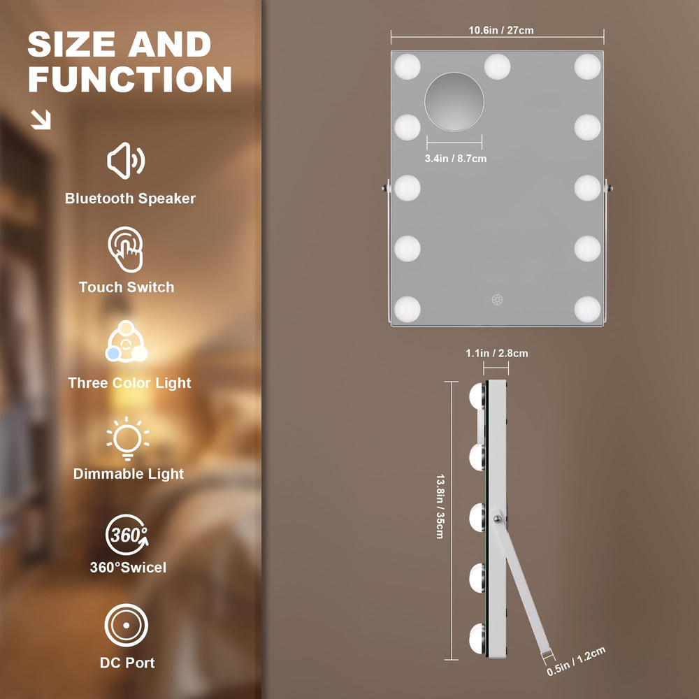 MINISO vanity mirror with true HD 3mm glass for sharp reflections.