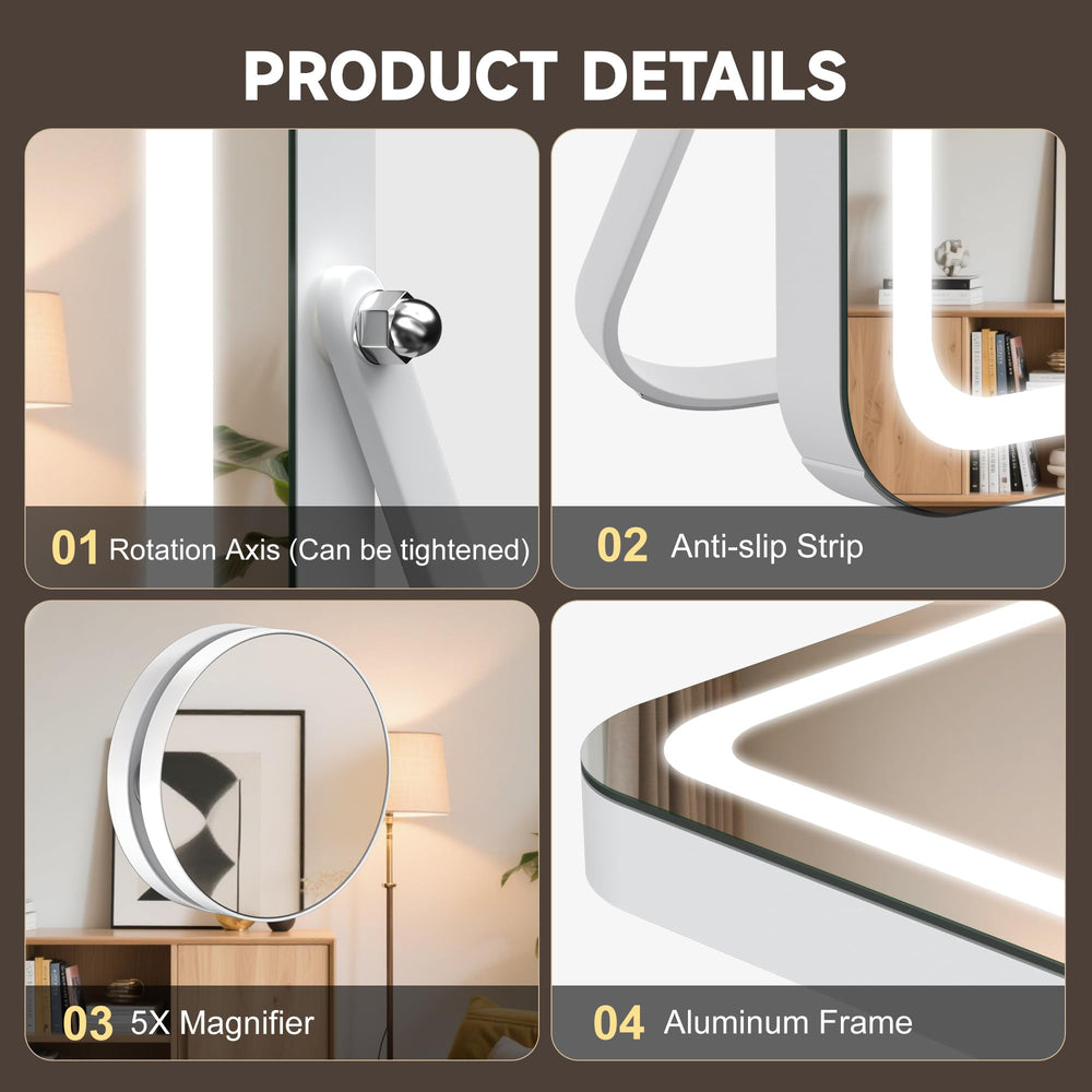 MINISO vanity mirror detachable 5X magnifier for precise makeup tasks
