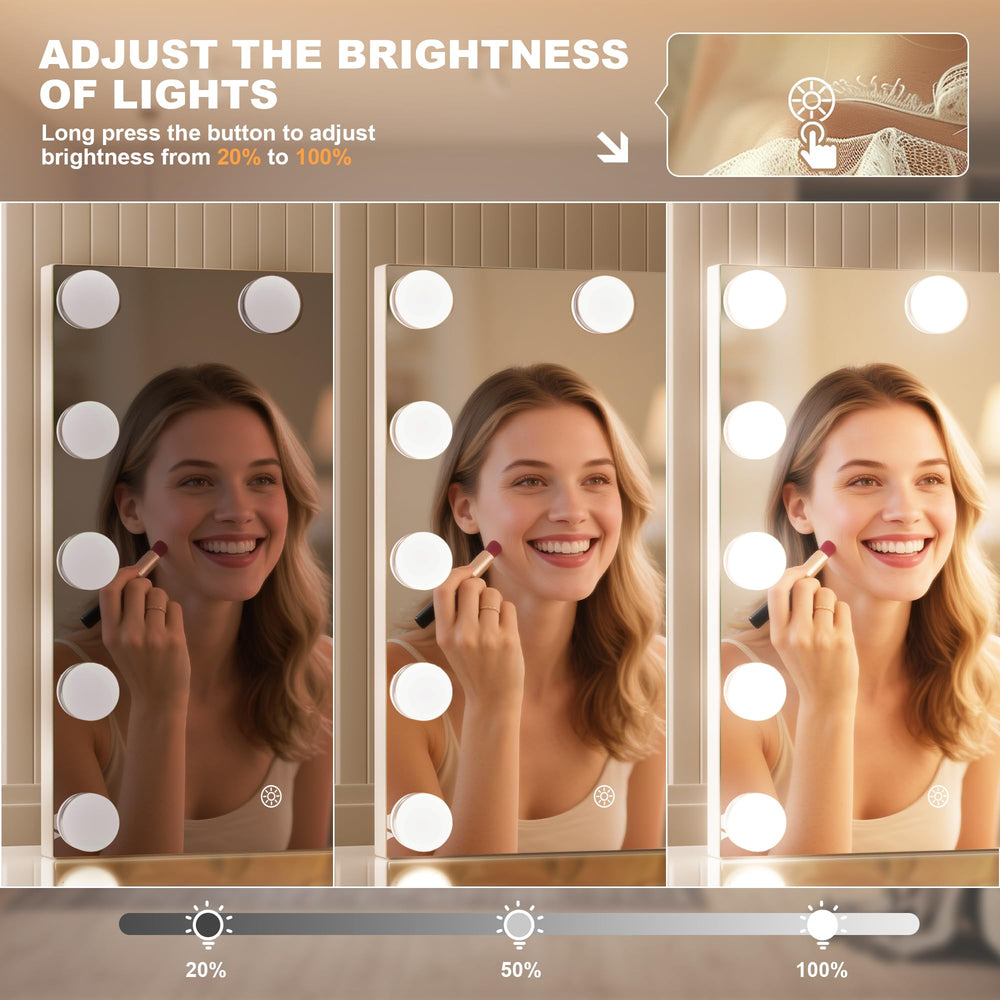 MINISO vanity mirror with dimmable brightness and color temperature for studio‑quality lighting.