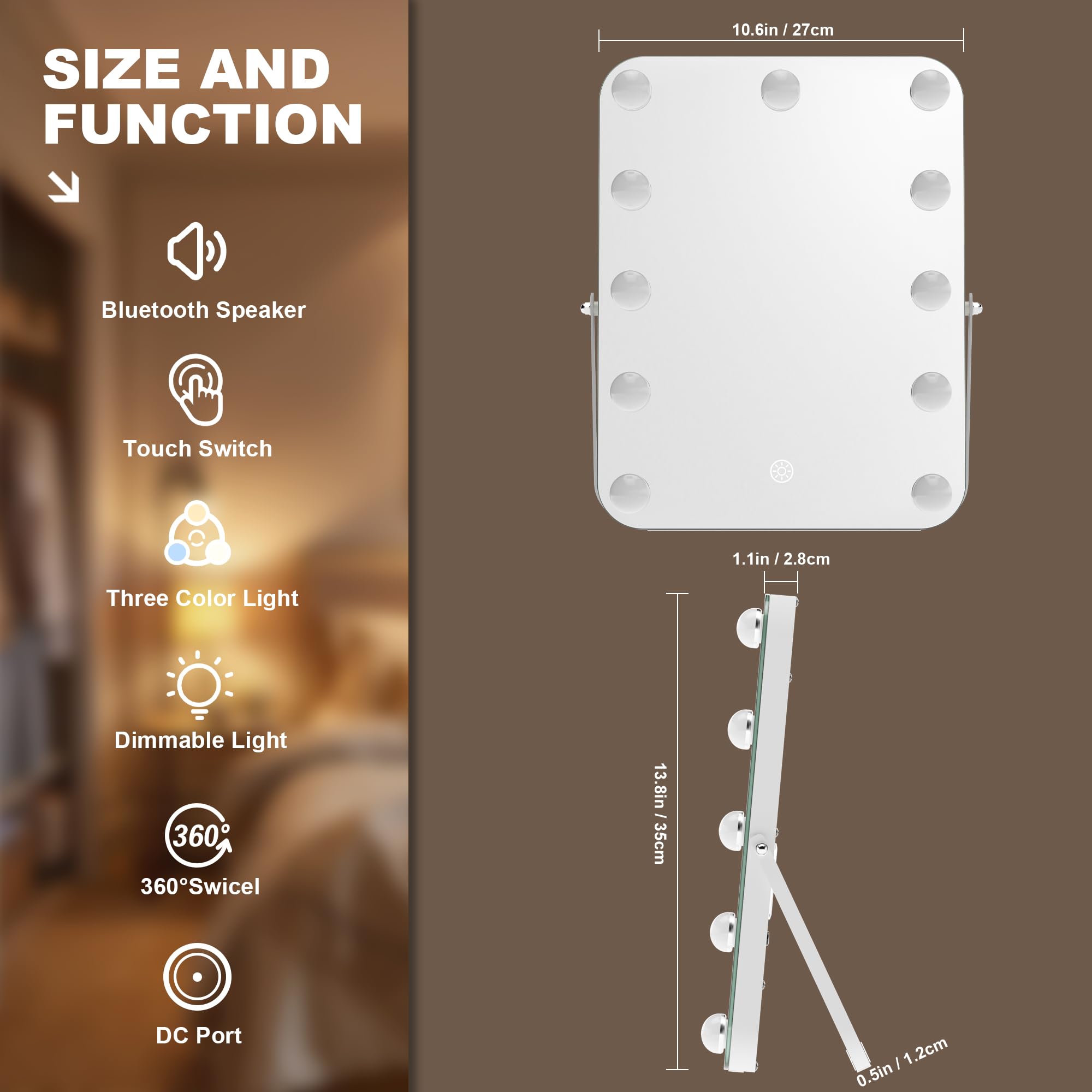 MINISO dimmer control close-up highlights stepless brightness and color temperature.