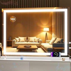 MINISO vanity mirror with lights front view showing bright, even lighting for makeup