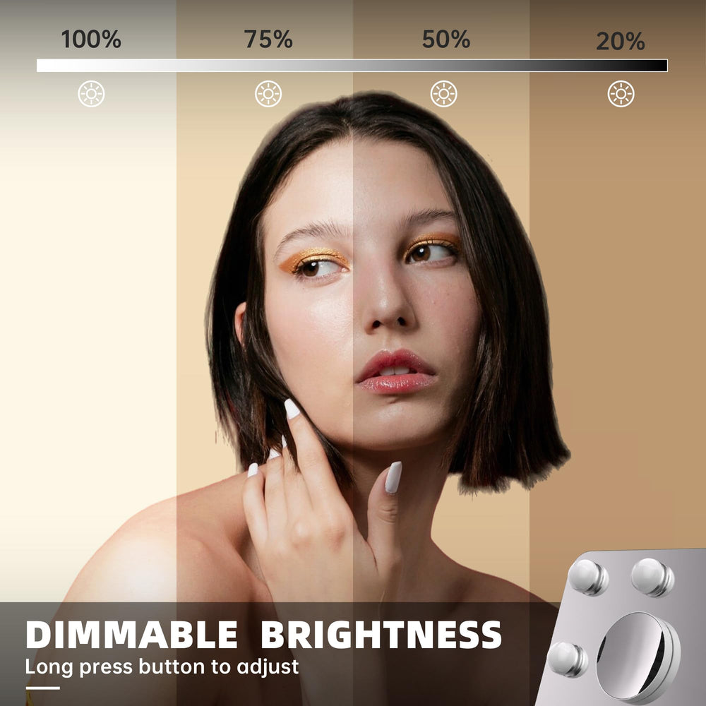 MINISO vanity mirror with lights tilt adjustment and locking mechanism for precise angles.