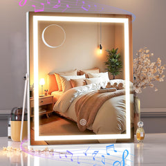 MINISO vanity mirror with lights shows bright adjustable illumination for flawless makeup application