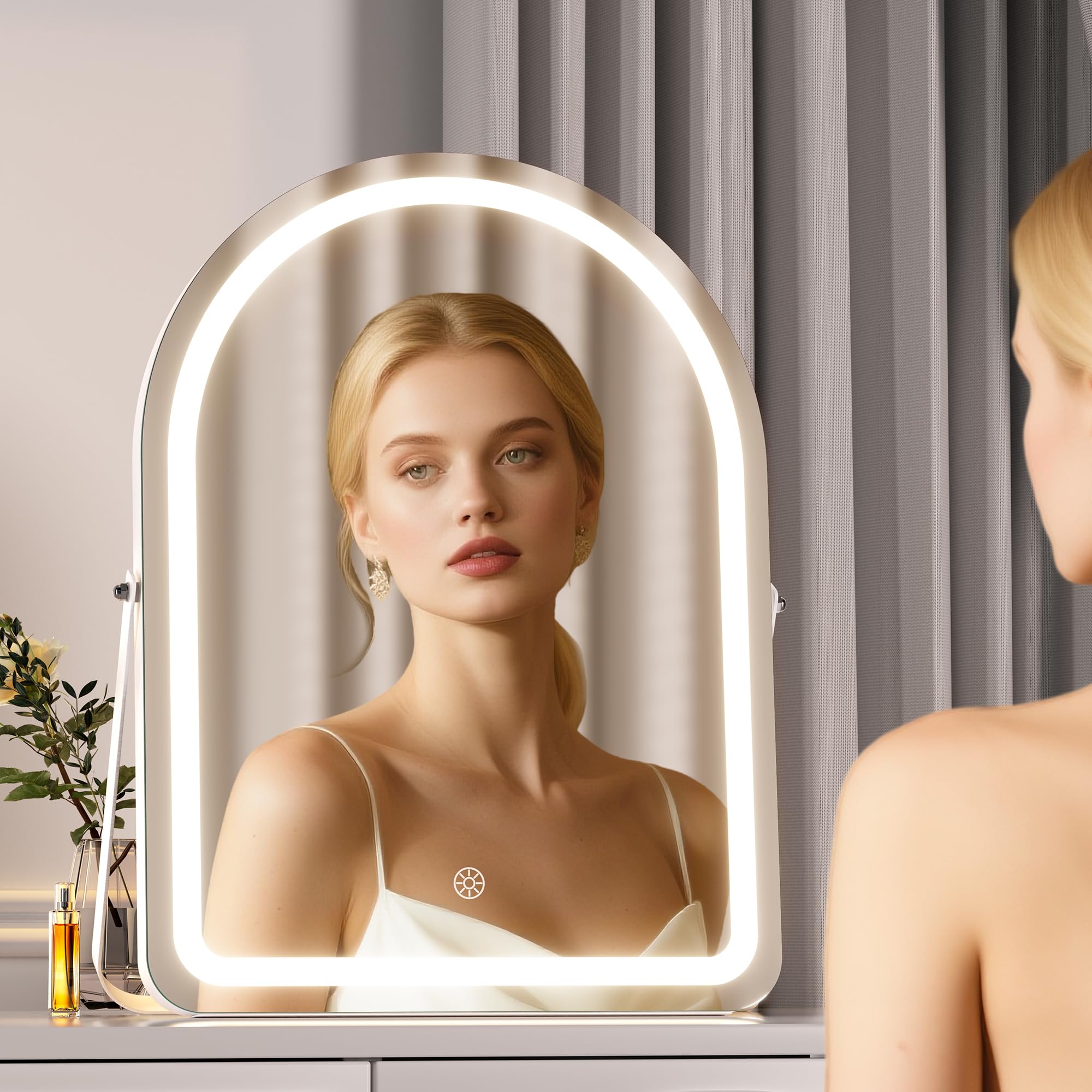 MINISO vanity mirror magnetic 10X lens snaps on and off.