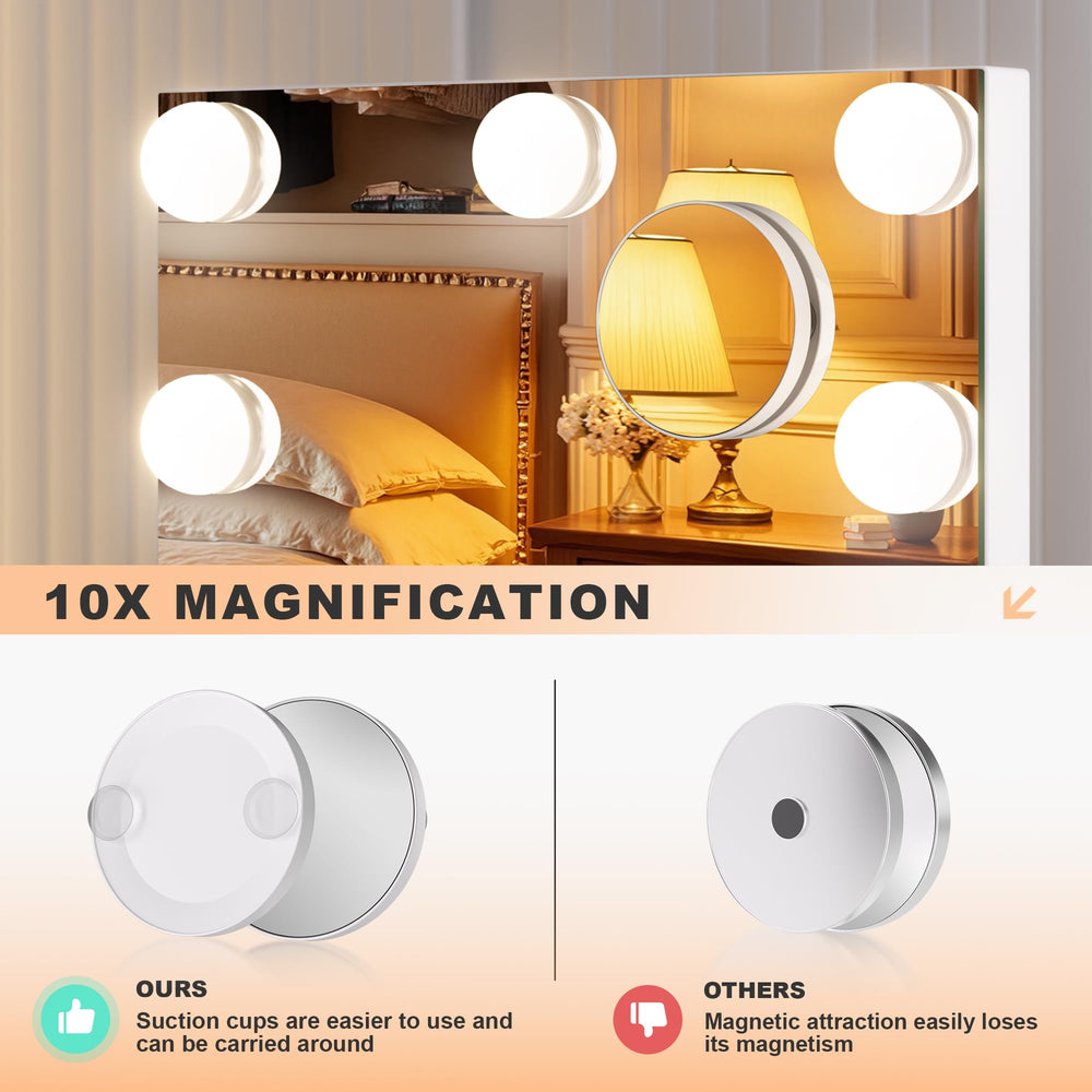 MINISO vanity mirror rotates to any angle for shadow‑free makeup use.