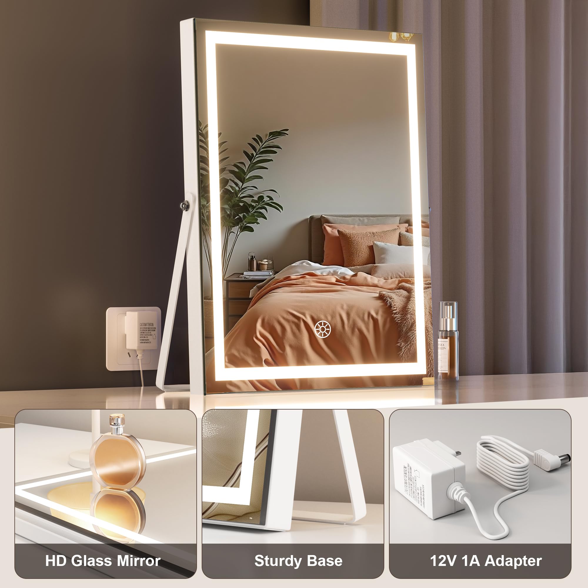 MINISO vanity mirror touch control panel for quick lighting adjustments