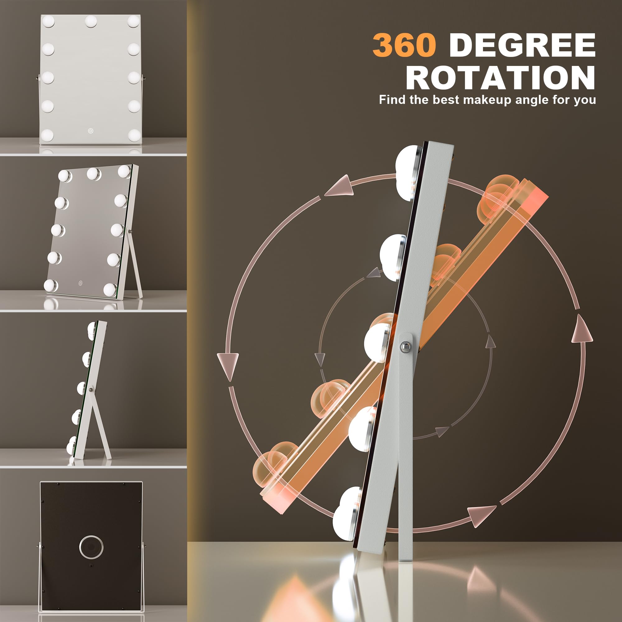 MINISO vanity mirror shows distortion‑free reflections with 3mm HD glass clarity.