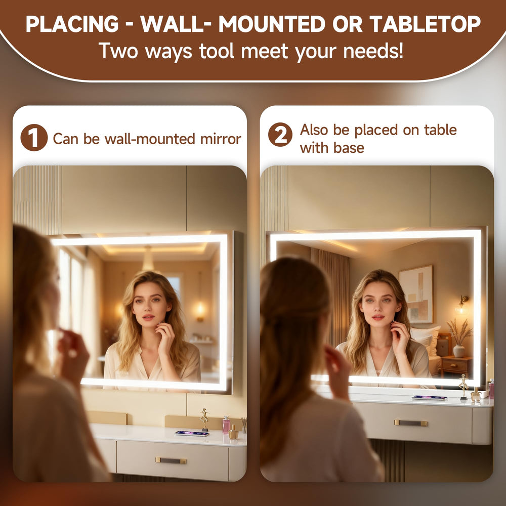MINISO vanity mirror offers wall-mount or tabletop setup for flexible placement.
