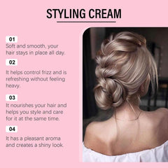 Minnah Hydrating Hair Butter being applied demonstrates easy, mess-free moisturizing routine.
