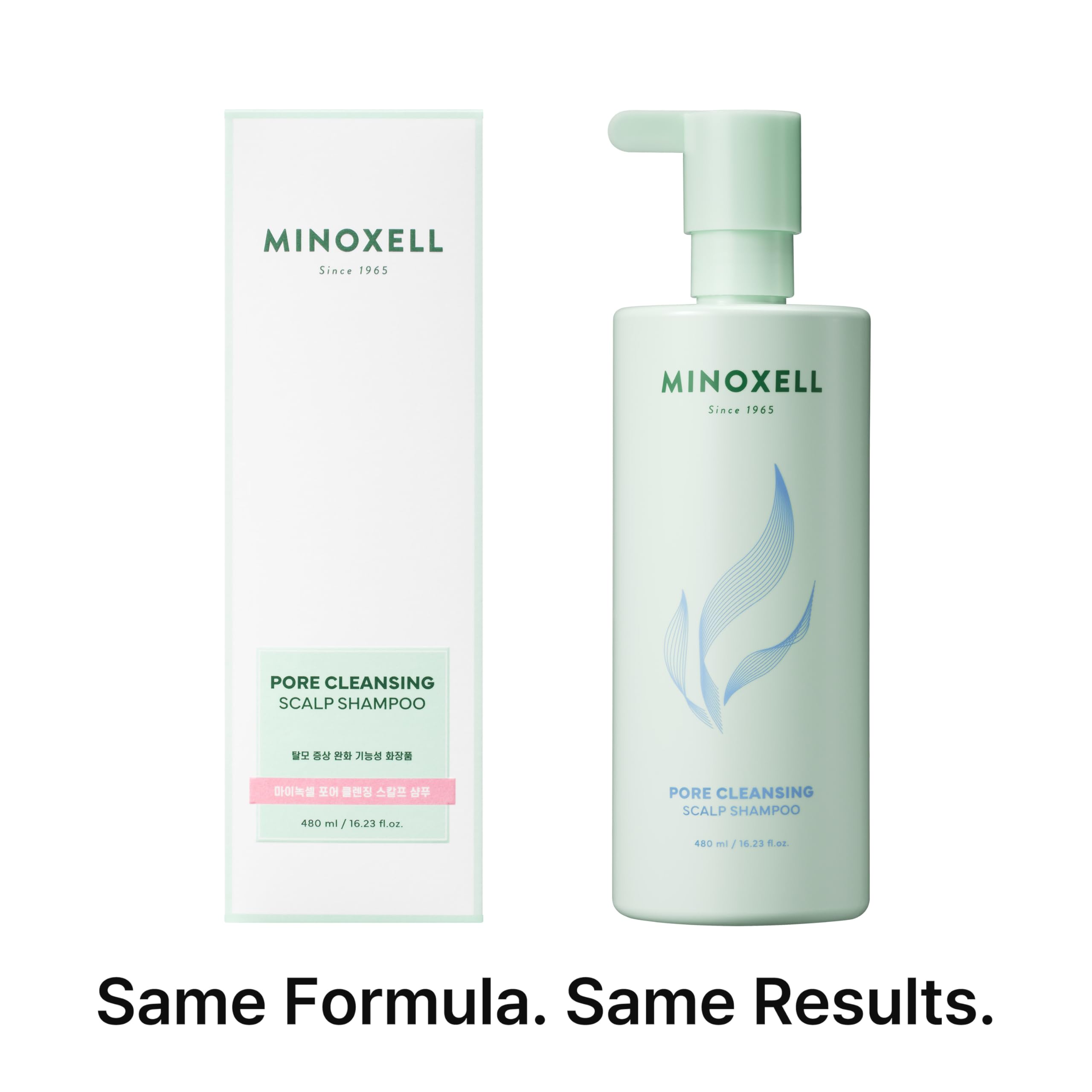 MINOXELL concept of volume boost with lifted hair strands after use