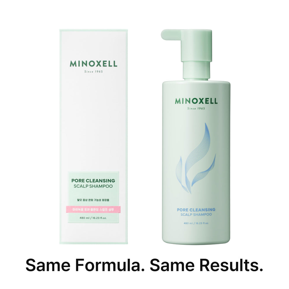 MINOXELL concept of volume boost with lifted hair strands after use