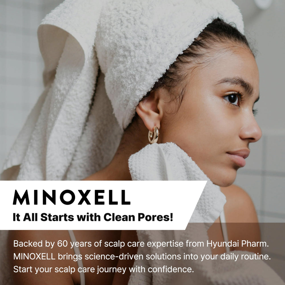 MINOXELL Prestige Shampoo ingredients closeup emphasizing biotin and peptides
