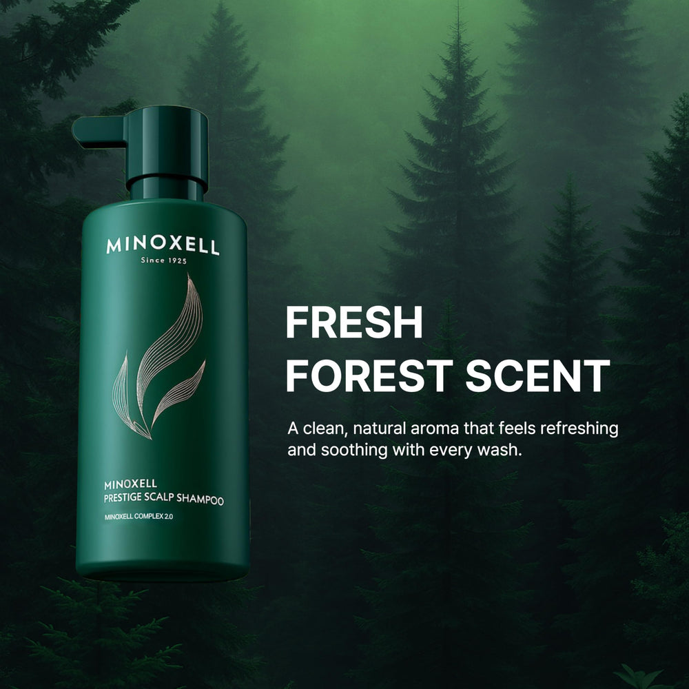 MINOXELL Prestige Shampoo packaging box displayed for premium care