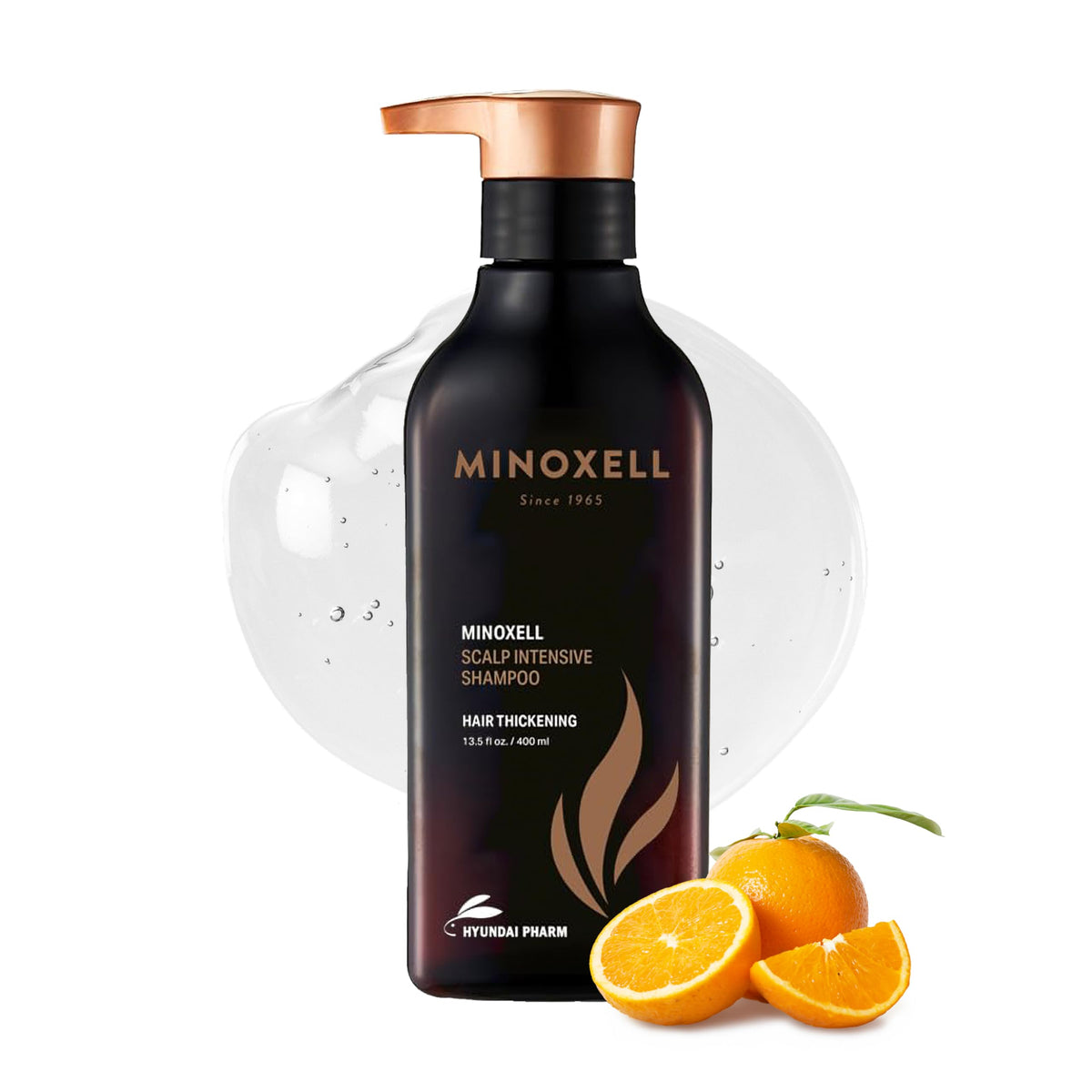 MINOXELL Scalp Intensive Shampoo bottle with biotin for fuller-looking hair.