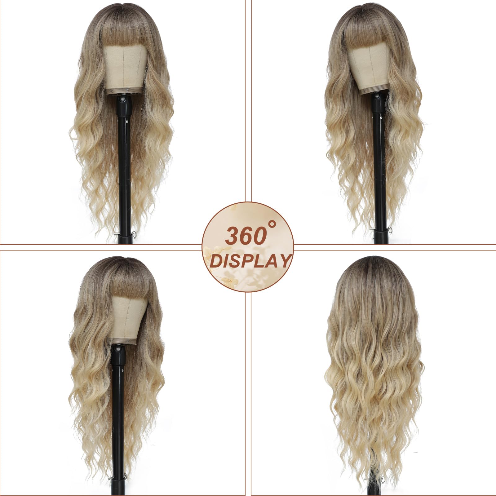 MINSEEYOO 26-inch length wig delivers dramatic beachy waves for evening or daily wear.