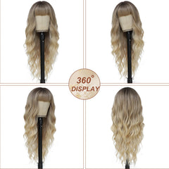 MINSEEYOO 26-inch length wig delivers dramatic beachy waves for evening or daily wear.