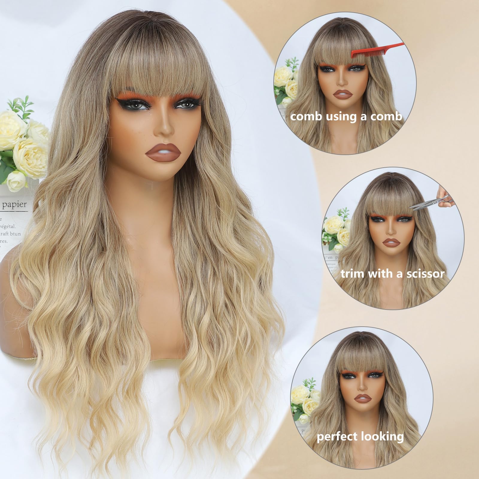 MINSEEYOO wig with adjustable straps ensures a secure, customizable fit.