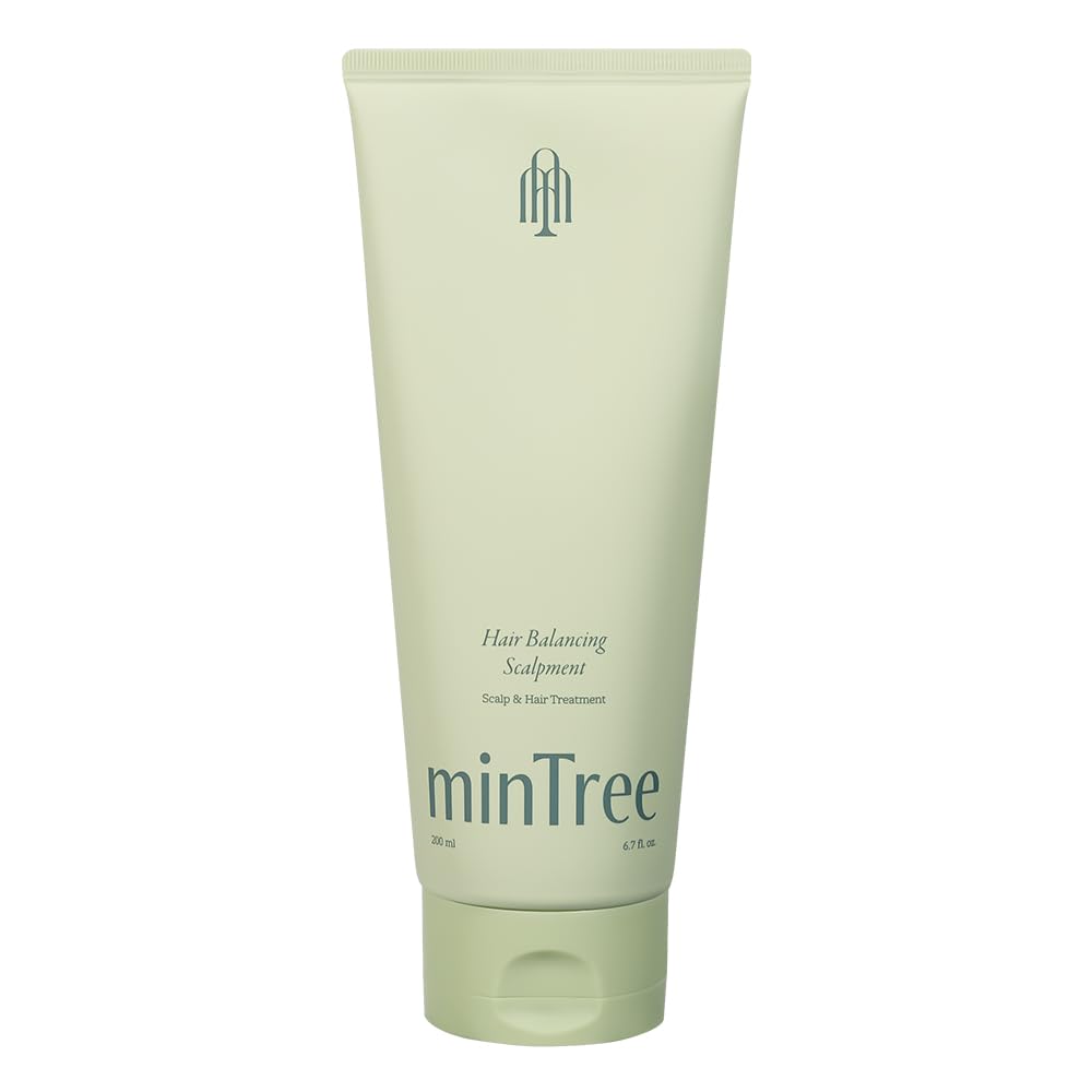 Mintree hair scalp treatment bottle demonstrates soothing scalp care.