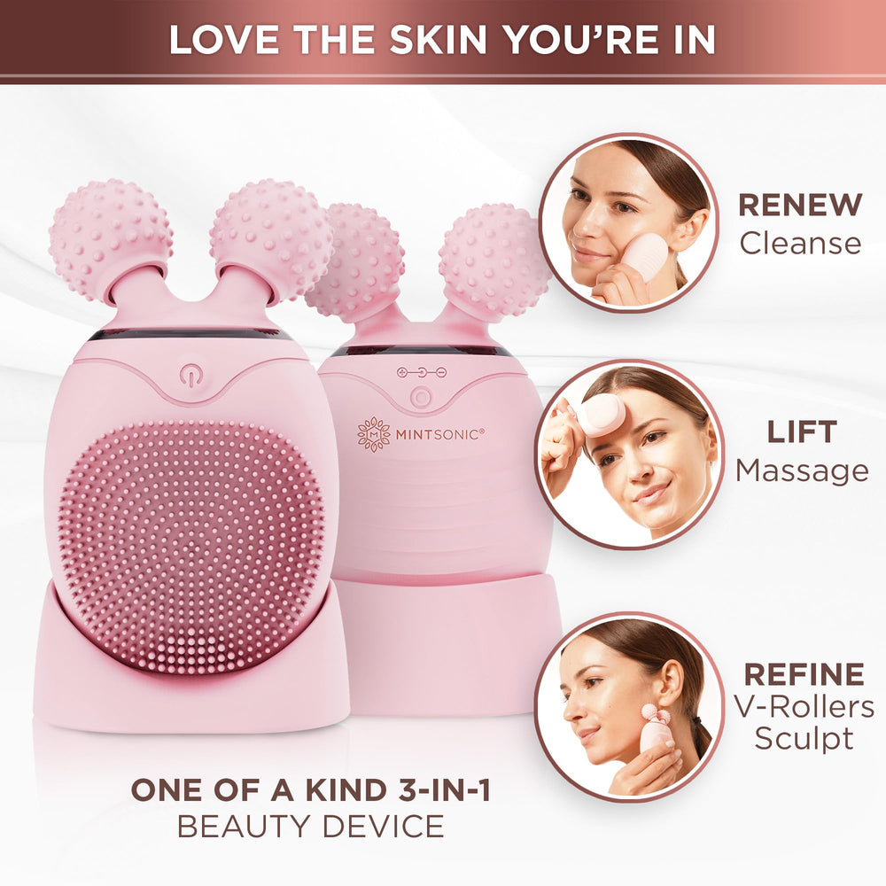 MintSonic soft silicone bristles provide gentle exfoliation for the skin.