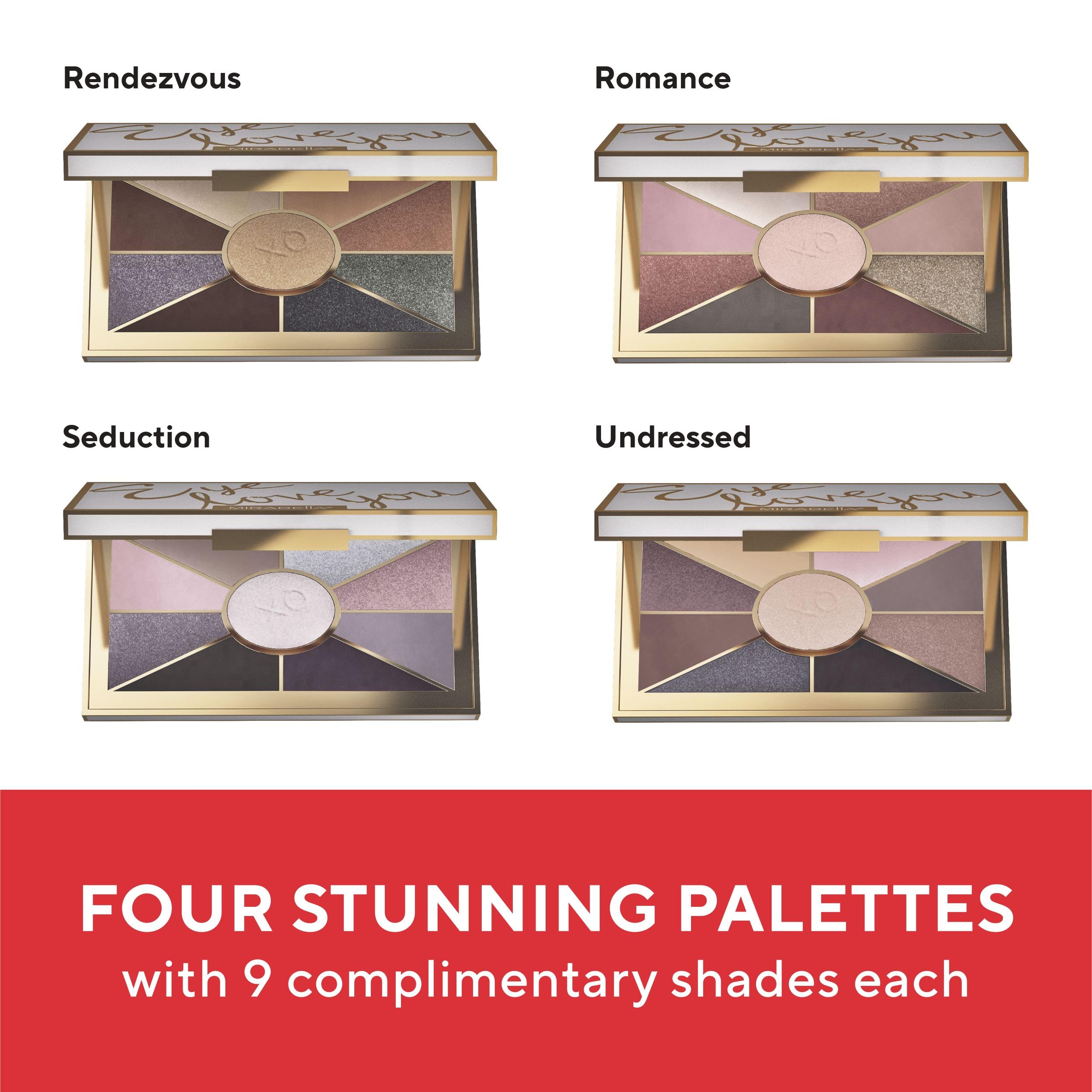 Mirabella Eye Love You Neutral Shimmer Palette dry and wet shades for versatility.