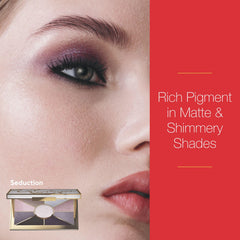 Mirabella Eye Love You Neutral Shimmer Palette shades closeup shows rich pigment.