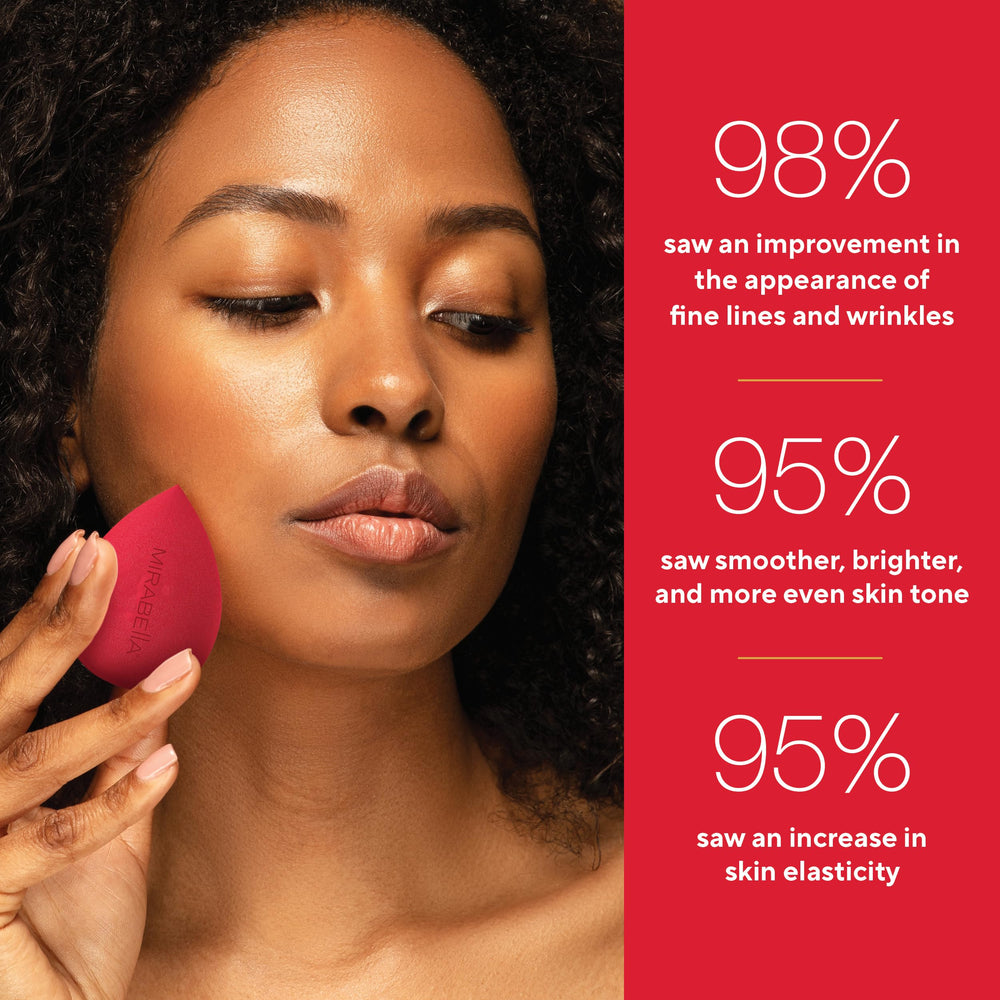 Mirabella Invincible Foundation hydration close-up highlights moisture-rich formula and smooth texture.