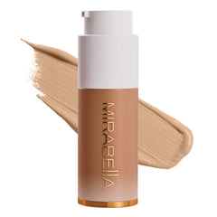 Mirabella Invincible HD Foundation bottle for a natural, hydrated finish.