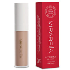Close-up of Mirabella Invincible applicator tip reveals precise blending for targeted coverage.