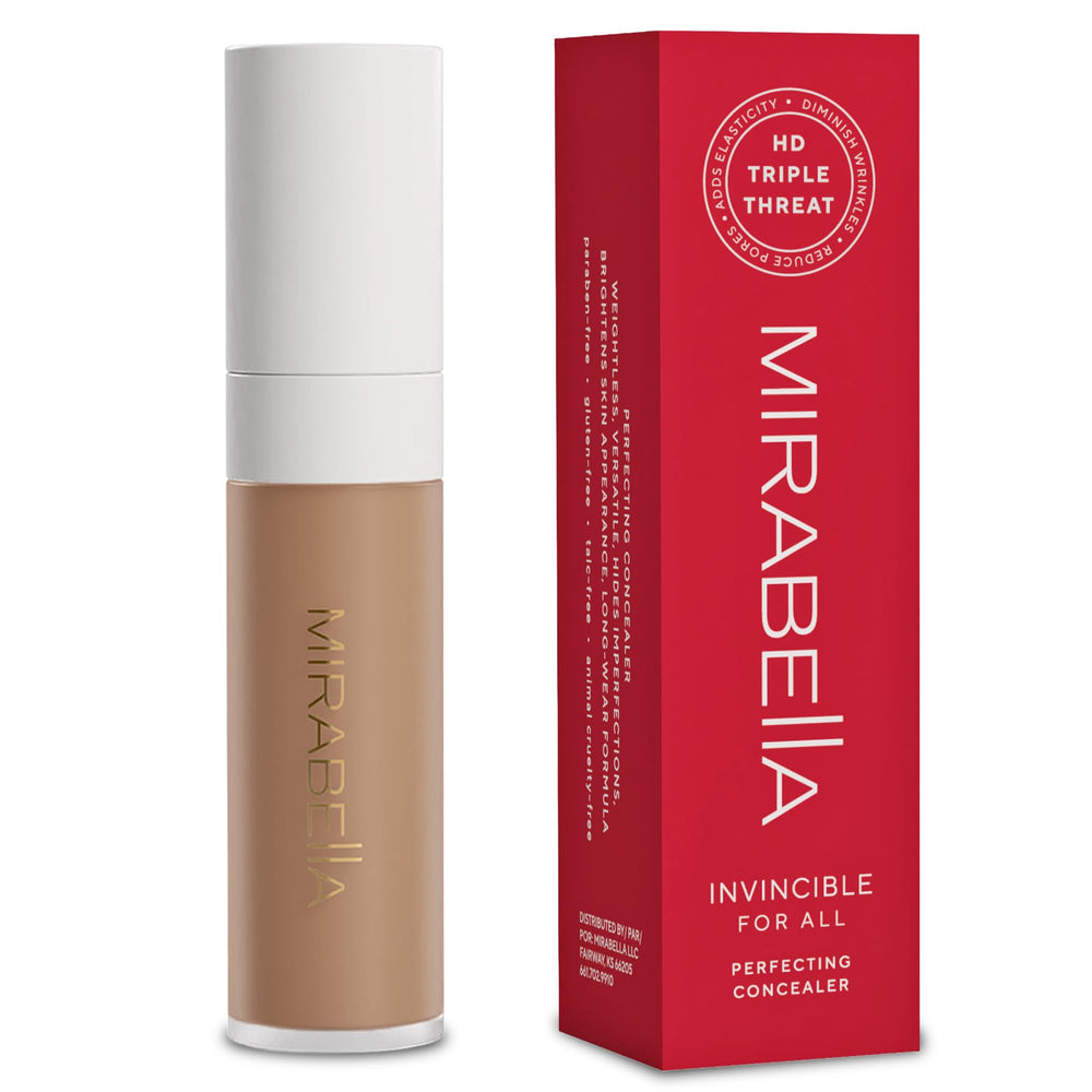 Mirabella Invincible Concealer Tan T170 application demo showing precise blending